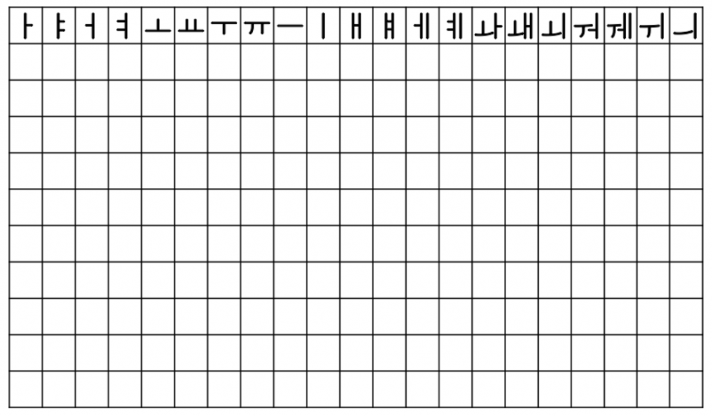 Hangeul Vowel Practice